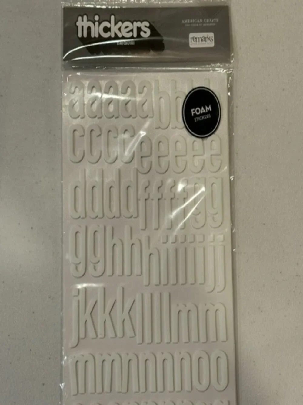 NEW Remarks Letter Sticker Series Thickers Thickers Daiquiri White